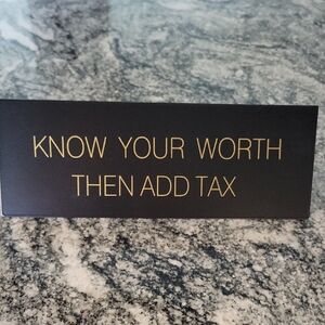 Black and Gold Desk Sign
